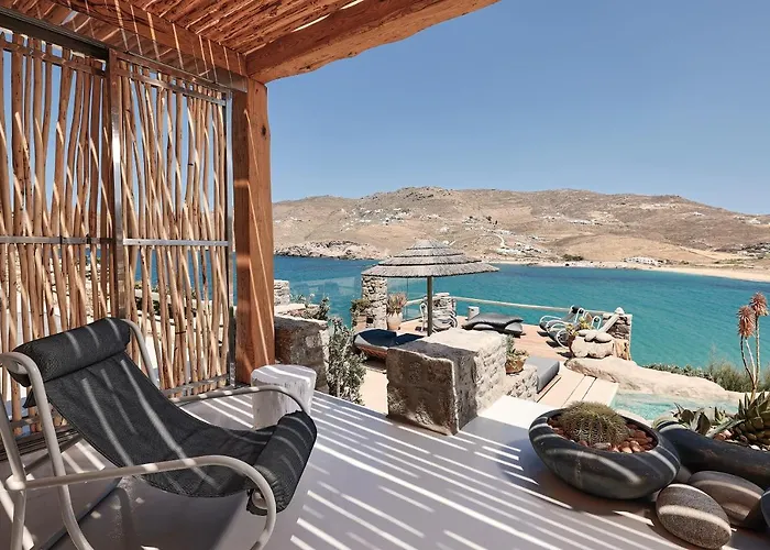 Villa Barbarossa - Elegant Beachfront Retreat With Heated Pool & Outdoor Gym Ftelia (Mykonos)