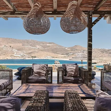 Villa Barbarossa - Elegant Beachfront Retreat With Heated Pool & Outdoor Gym Ftelia (Mykonos)