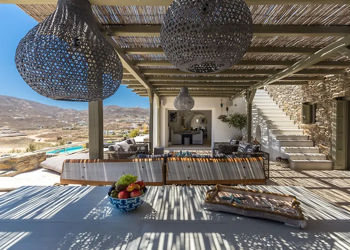 Villa Barbarossa - Elegant Beachfront Retreat With Heated Pool & Outdoor Gym Ftelia (Mykonos)